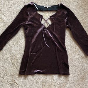 Deep purple velvet shirt
